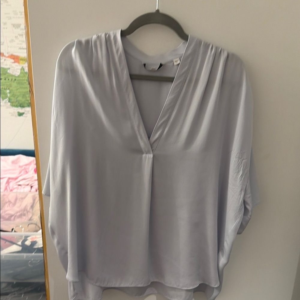 V-Neck Light Gray Women's Blouse